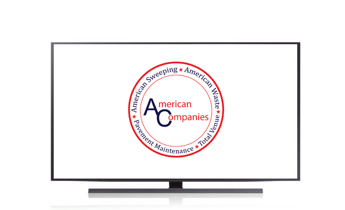 American Companies logo on TV for American Waste media spotlight