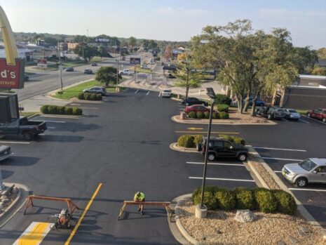 mcdonalds commercial parking lot sweeping by American Sweeping Inc. Kansas City